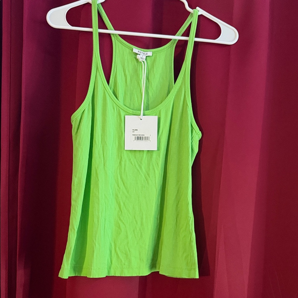 Paloma Green Ribbed Tank Top